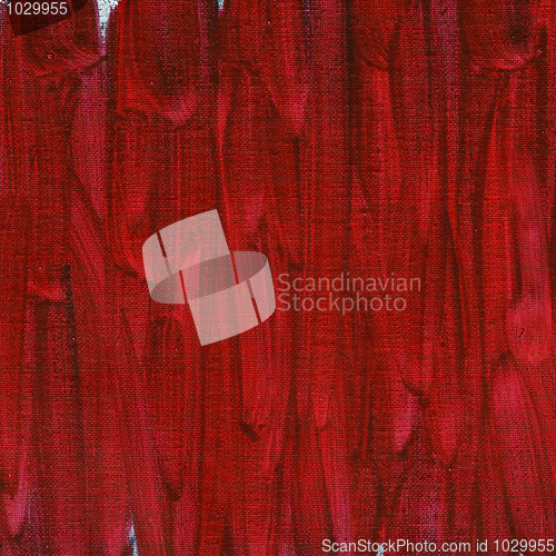 Image of red abstract painted on canvas