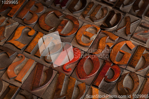 Image of antique letterpress printing blocks