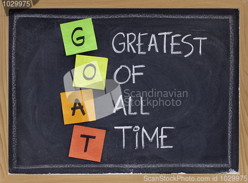 Image of greatest of all time - GOAT acronym
