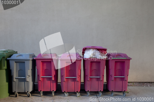 Image of garbage recycling bins