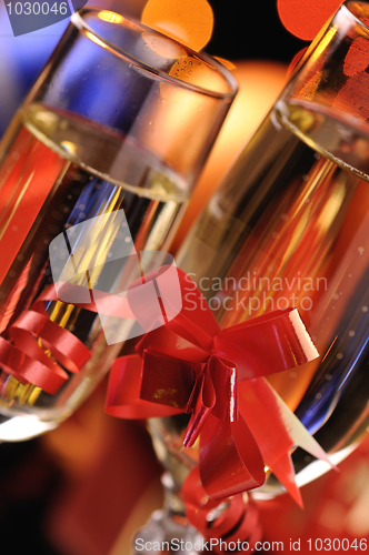 Image of Wineglasses with a champagne