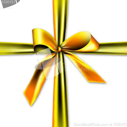 Image of beautiful and golden gift ribbon