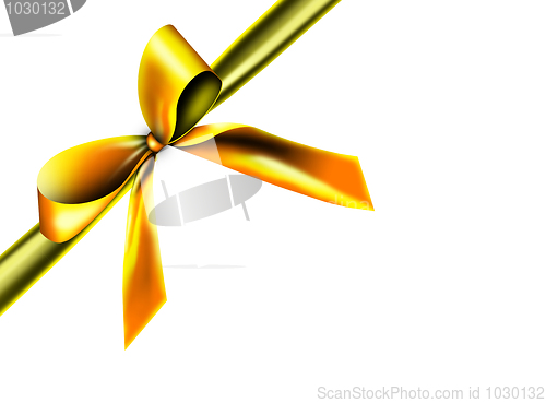Image of golden ribbon with knot