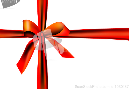 Image of red gift ribbon with knot