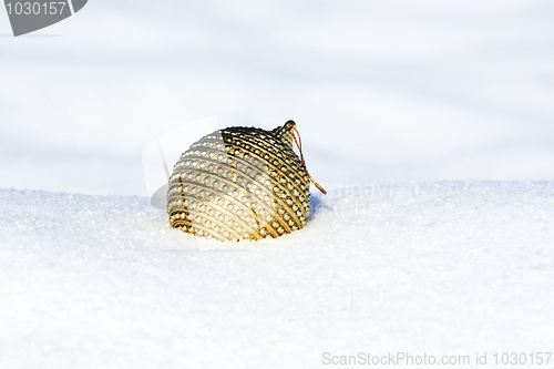 Image of christmas ball in snow