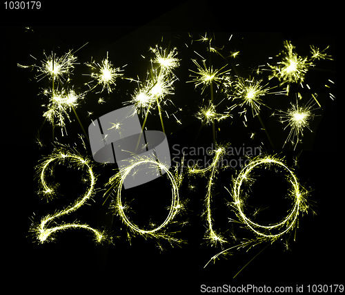 Image of 2010 New Year with sparklers