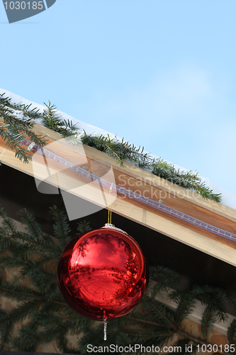 Image of House decorated with Christmas decorations