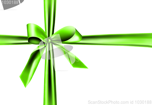 Image of green ribbon on white background