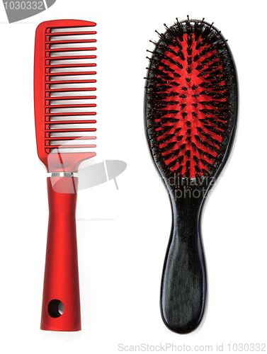 Image of Collage massage black and red comb