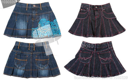 Image of Collage from four feminine skirts