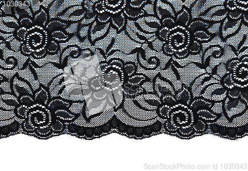 Image of Black lace with pattern with form flower