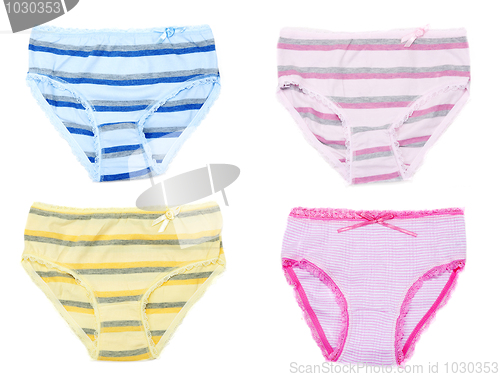 Image of Collage blue striped male undershorts. 