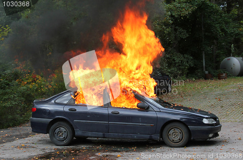 Image of Fire in a car.