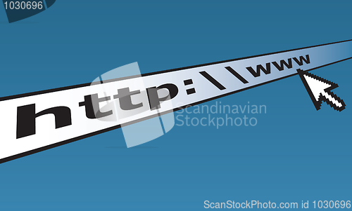 Image of Abstract line for input web-adress and cursor
