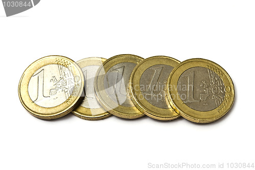 Image of Euro coins isolated on white 