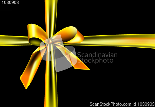 Image of Golden ribbon on a black background
