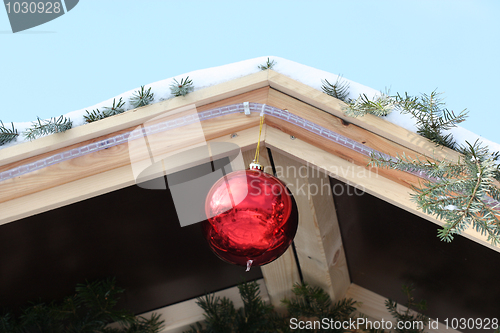 Image of Christmas decorations on the roof