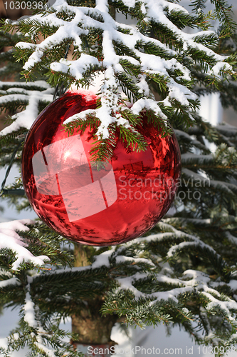 Image of Red Christmas decorations