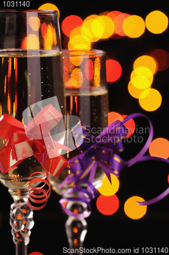 Image of Wineglasses with a champagne
