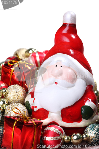 Image of Santa Claus with Christmas decorations