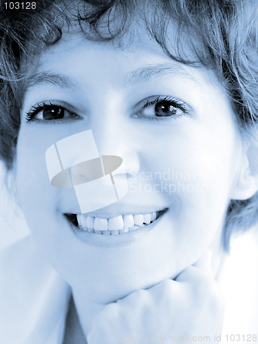 Image of Closeup of a smiling woman