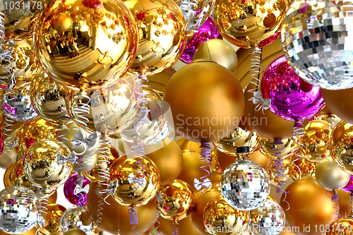Image of Many christmas balls in different color