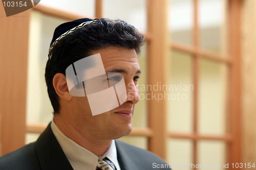 Image of Young jewish man in yarmulke