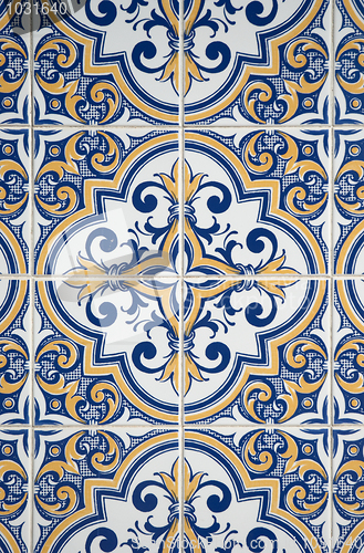 Image of Traditional Portuguese glazed tiles
