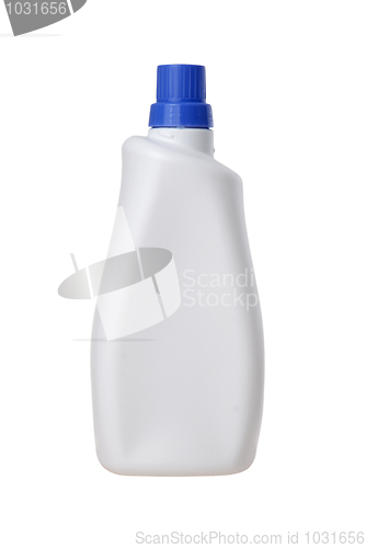 Image of White plastic bottle blue cap