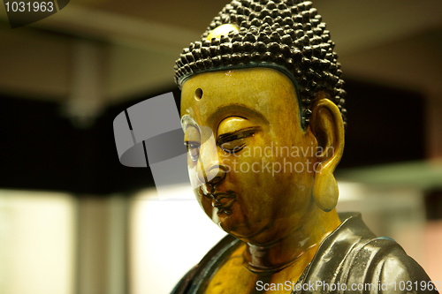 Image of buddha head close up