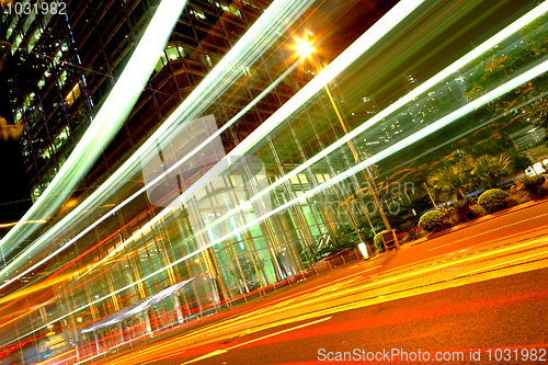 Image of traffic in city at night