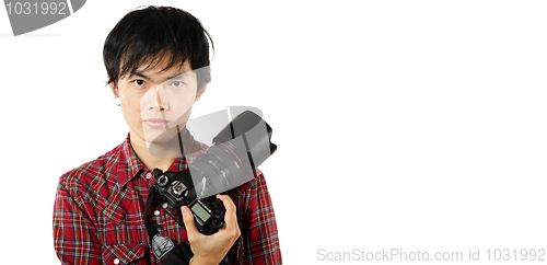 Image of photographer with copyspace