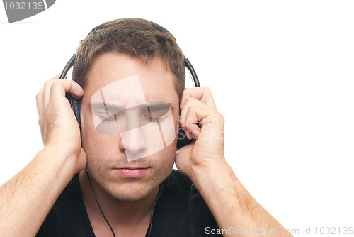 Image of Man listening the music