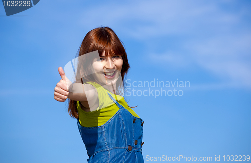 Image of Happy woman on outdoor