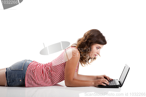 Image of Working on a laptop