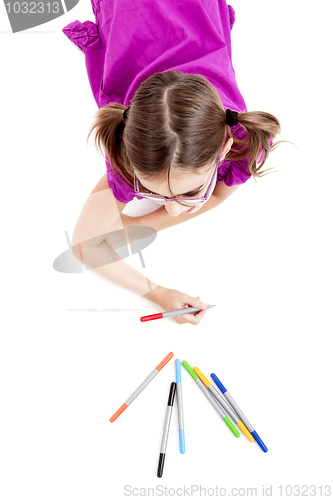 Image of Girl making drawings