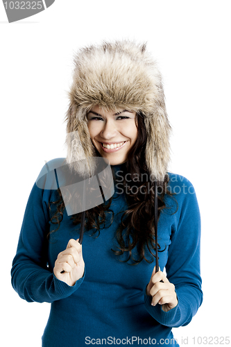 Image of Girl with a fur hat