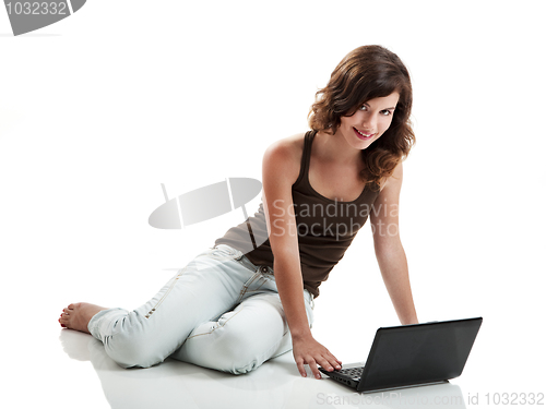 Image of Working with a laptop