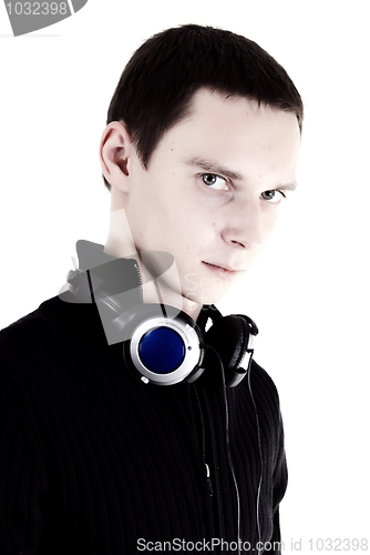 Image of Young man in headphones   