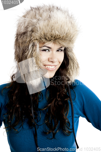 Image of Girl with a fur hat