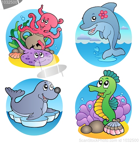 Image of Various water animals and fishes 1