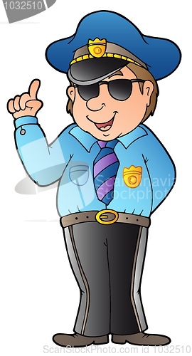 Image of Cartoon advising policeman