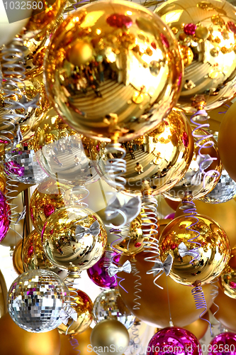 Image of Many christmas balls in different color