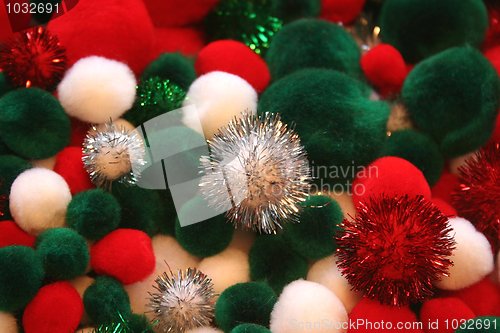 Image of Colorful Christmas Pom Poms