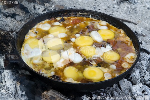 Image of Close-up of fried eggs