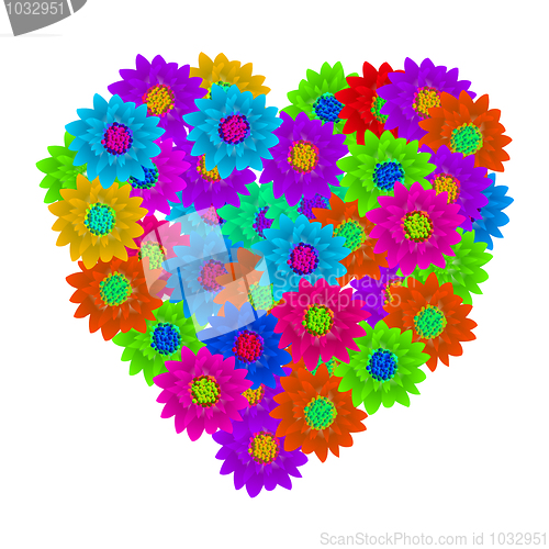 Image of Hart shape floral bouquet