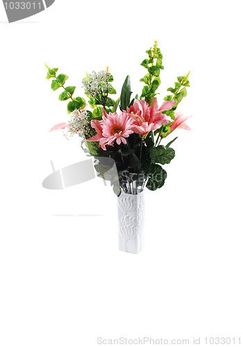 Image of Bunch of silk flowers.