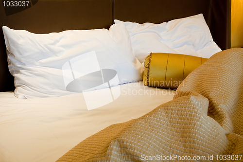 Image of Messy luxurious bed