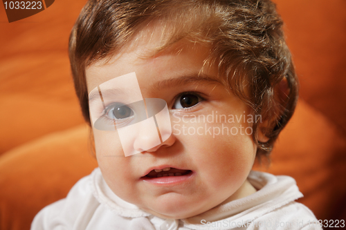 Image of Portrait of smiling baby girl