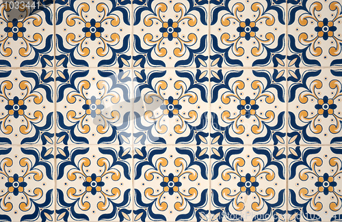 Image of Traditional Portuguese glazed tiles